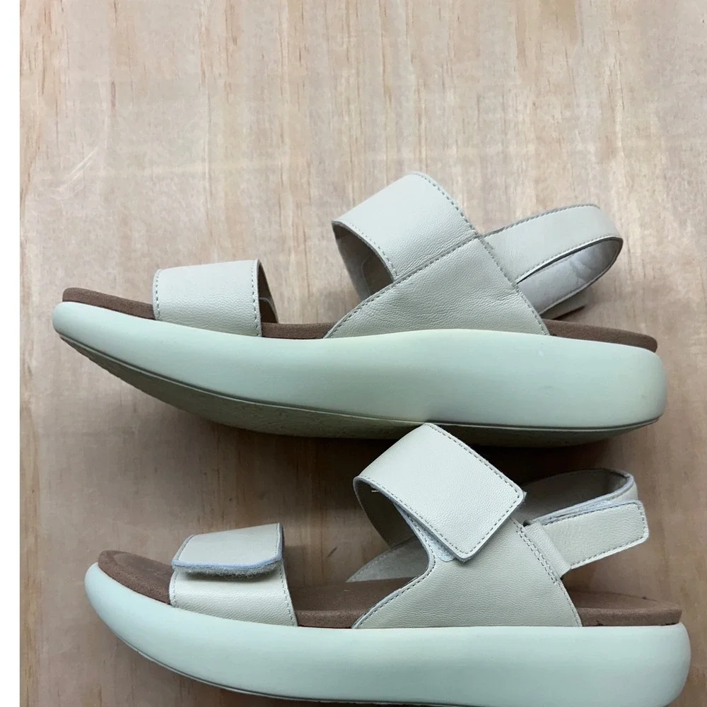 Alegria‎ Bailee Cream Leather Platform Sandals Womens 42 BAI-609 Rocker Sole